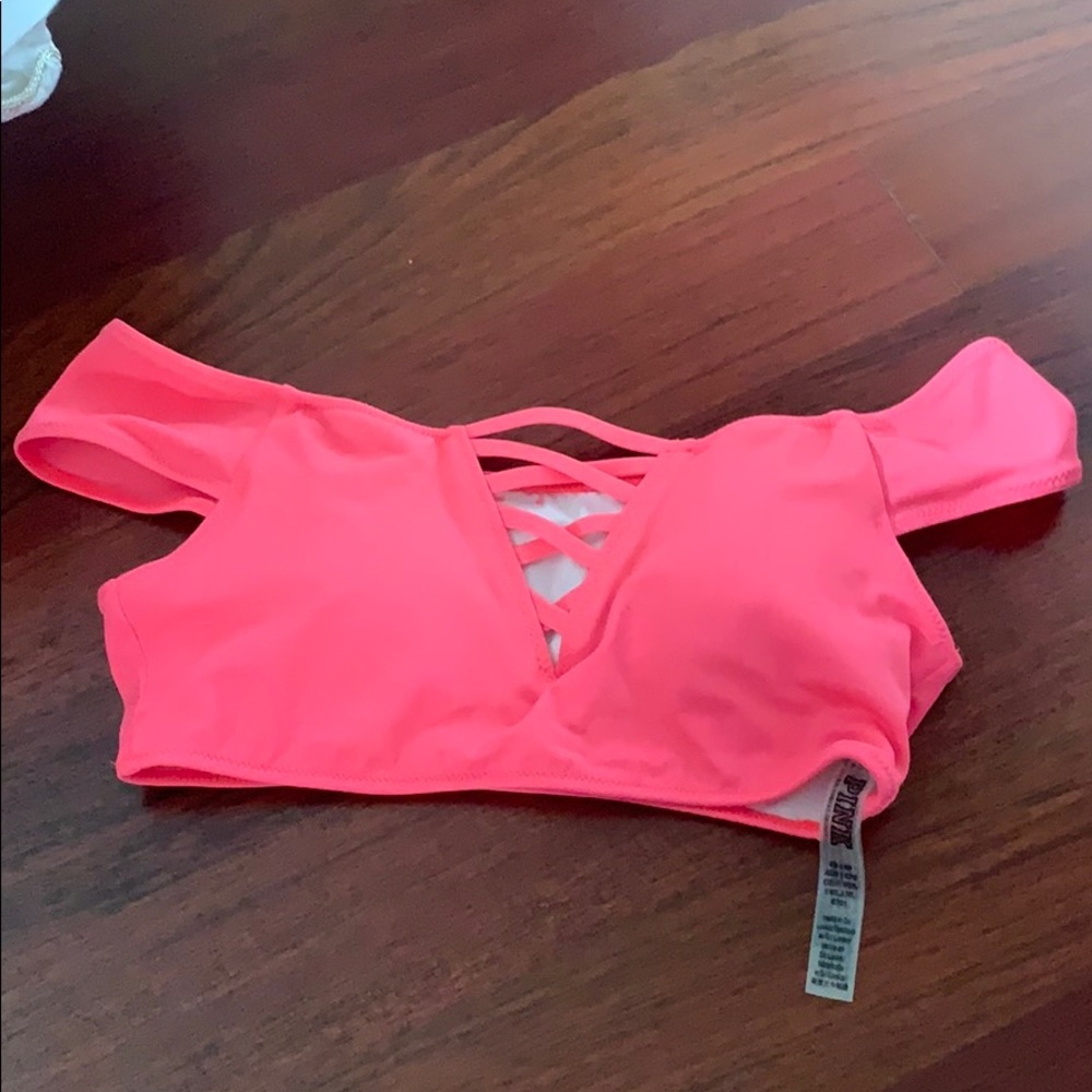 PINK cropped bathing suit top